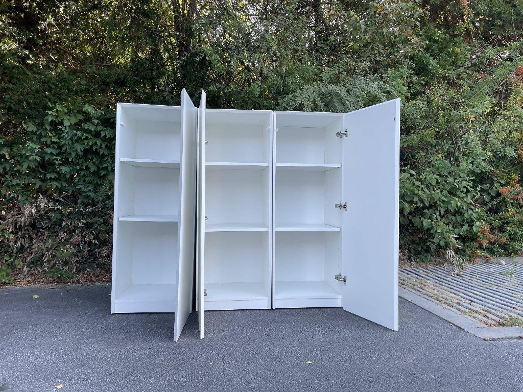 Drie witte opberkasten, Huis en Inrichting, Ophalen, Gebruikt