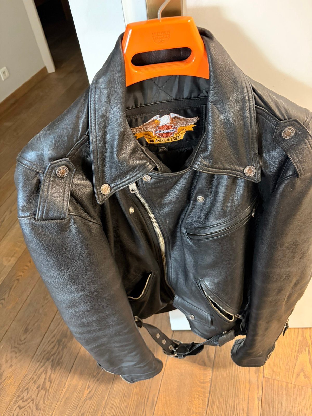 Originele leren Harley Davidson vest, Motoren, Ophalen of Verzenden, Tweedehands, Jas | leer