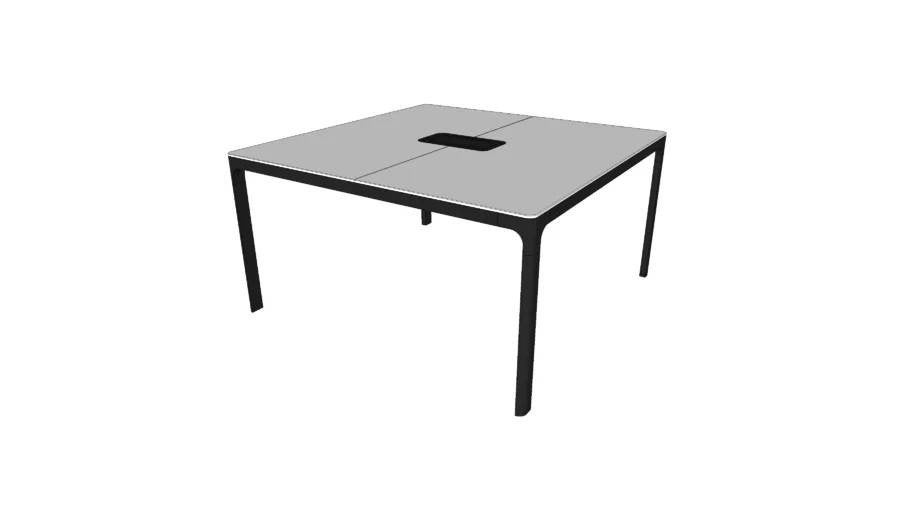 Table IKEA BEKANT 140x140 blanc/noir, Huis en Inrichting, Ophalen, Gebruikt, 140 cm, Spaanplaat of MDF