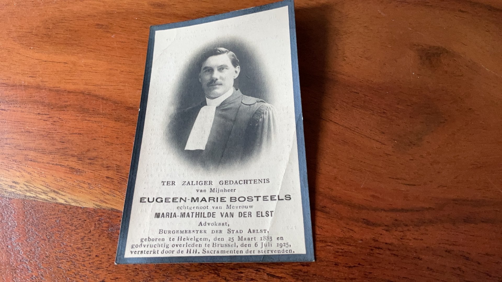 Burgemeester stad Aalst Bosteels 1925, Ophalen of Verzenden
