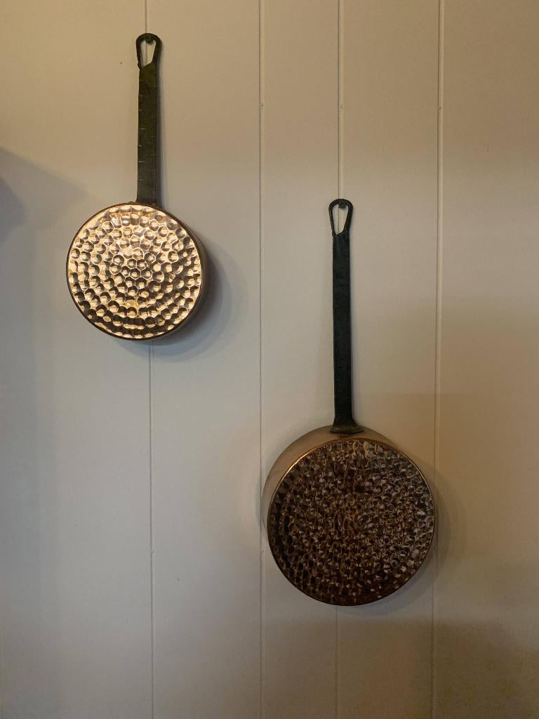 Set koperen pannen (decoratie), Antiek en Kunst, Ophalen