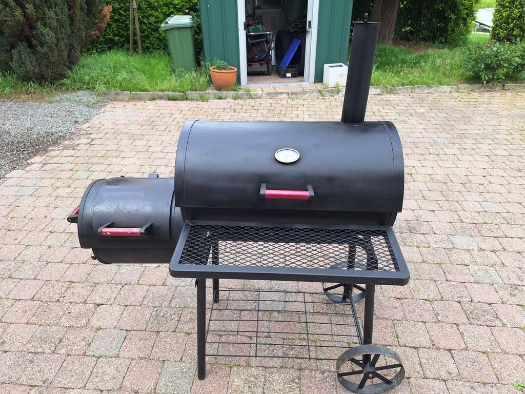Stevige houtskool smoker BBQ / offset smoker met hoes, Ophalen