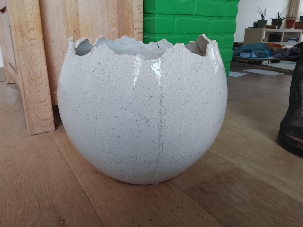 Mooie handgemaakte plantenpot, Antiek en Kunst, Antiek | Keramiek en Aardewerk, Ophalen of Verzenden