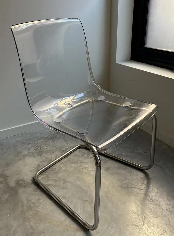 Transparante comfortabele eettafelstoel