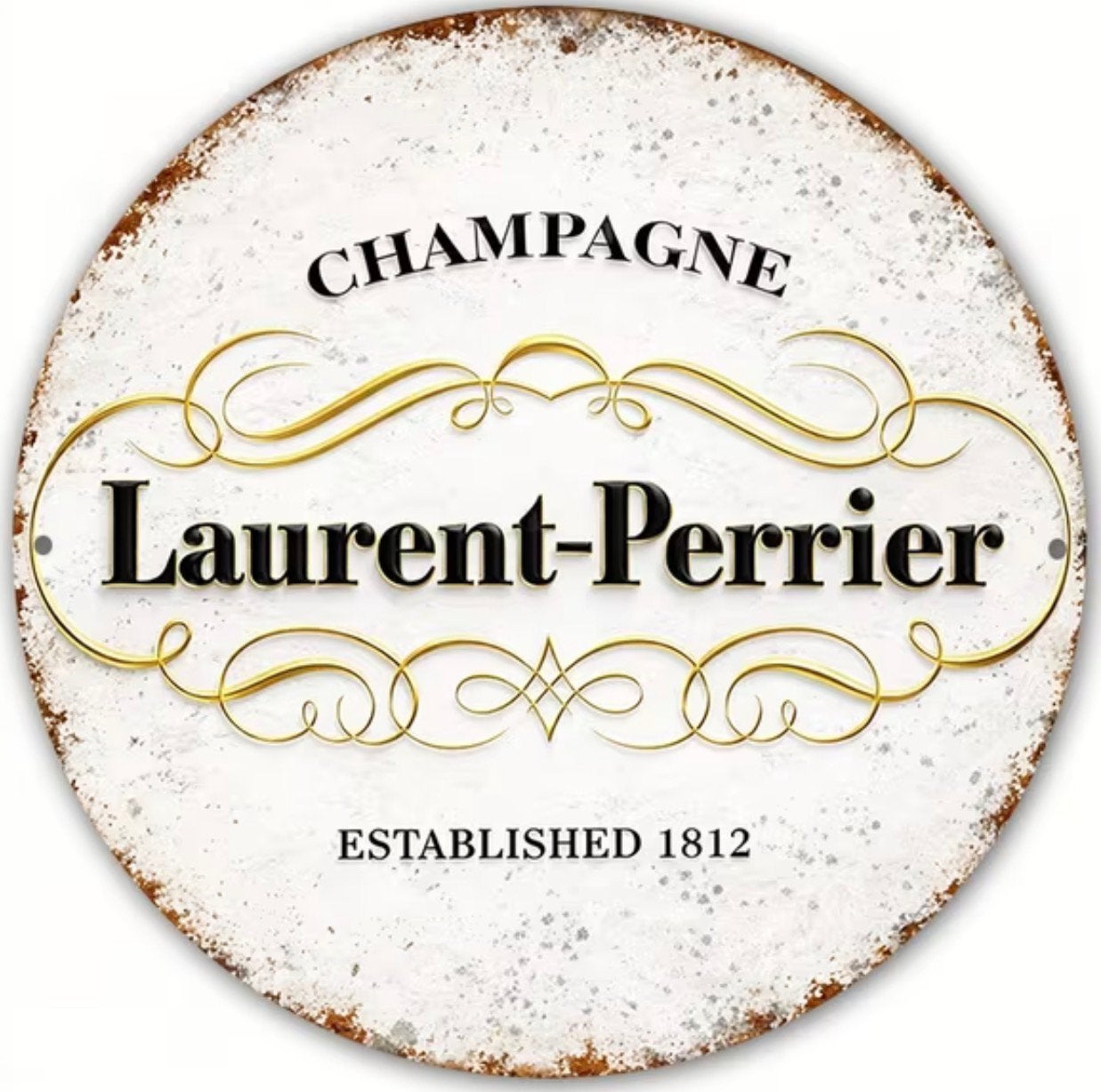 Panneau pub métal Laurent Perrier - rétro vintage man cave, Enlèvement ou Envoi, Neuf, Panneau publicitaire