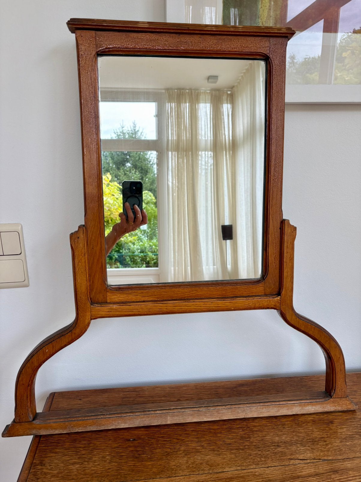 Oud kaptafelspiegeltje, Ophalen, Rechthoekig, 50 tot 100 cm, Minder dan 100 cm