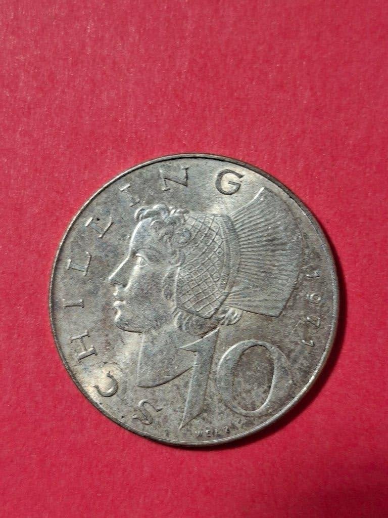 1971 Oostenrijk 10 schilling in zilver, Verzenden, Oostenrijk, Losse munt, Zilver