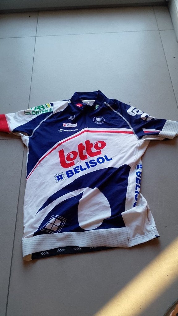 vintage wielertrui Lotto Belisol 2012 XL UCI pro tour, Ophalen of Verzenden, XL, Vermarc