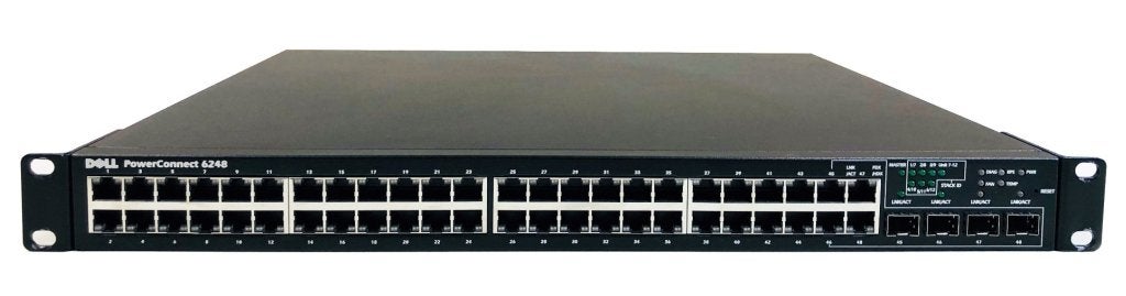 Dell PowerConnect 6248 Switch incl. 2x U691D 10GBe SFP+, Computers en Software, Netwerk switches