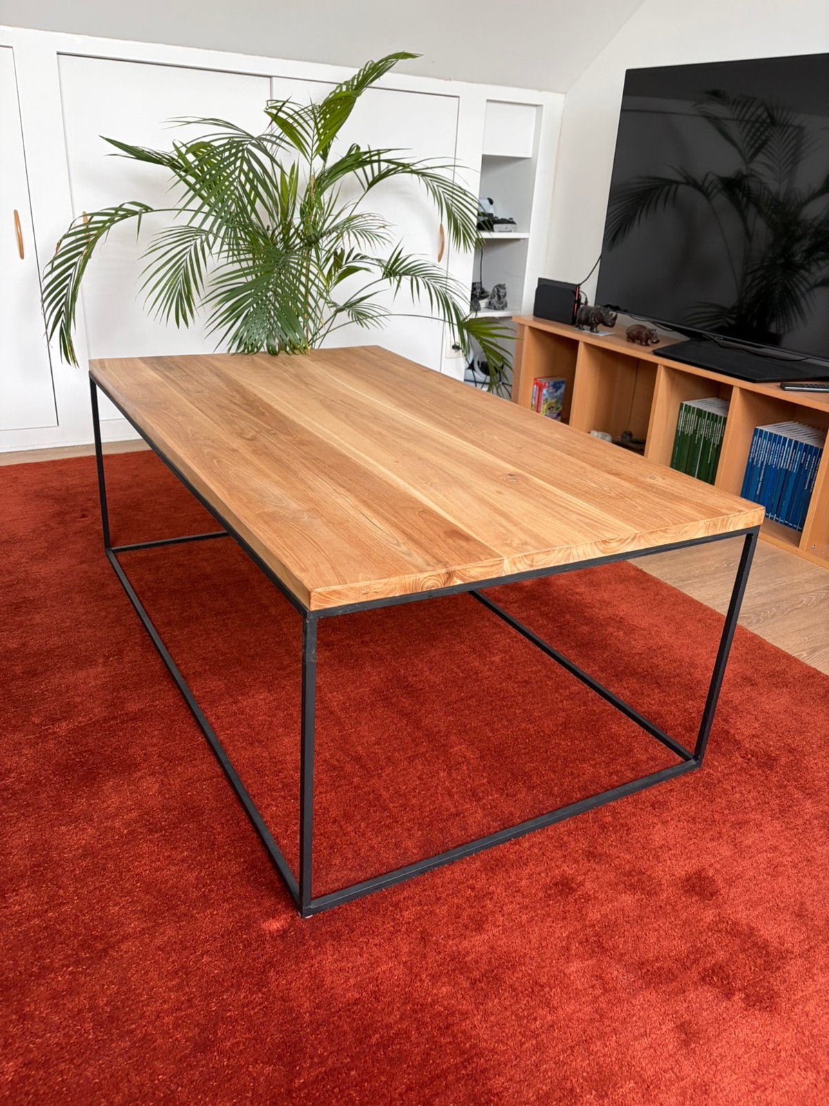 Table de salon en bois et métal, Maison & Meubles, 100 à 150 cm, Comme neuf, Enlèvement, 50 à 100 cm