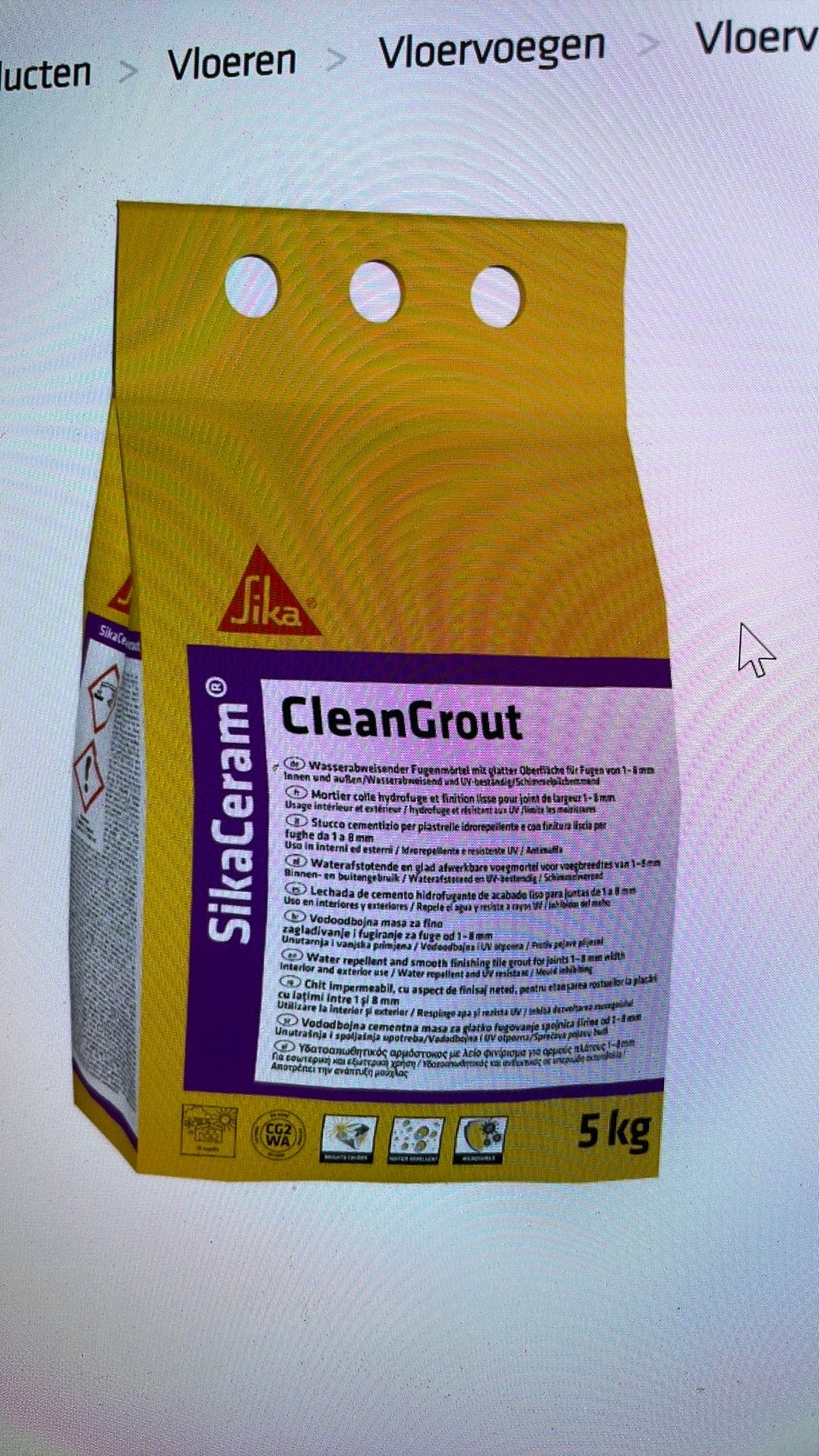 Sikaceram cleangrout voegmortel, Ophalen