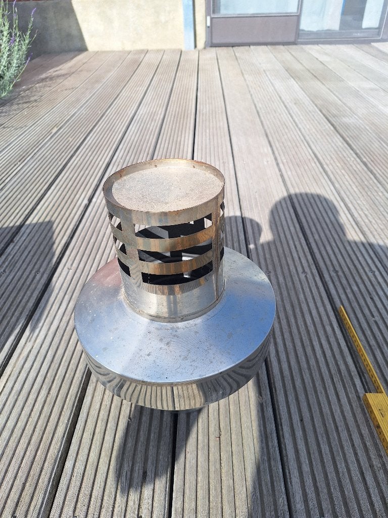 RVS Regenkap / Schoorsteenkap dubbelwandig ), Doe-het-zelf en Bouw, Ophalen, Gebruikt, Overige materialen, 80 mm of meer