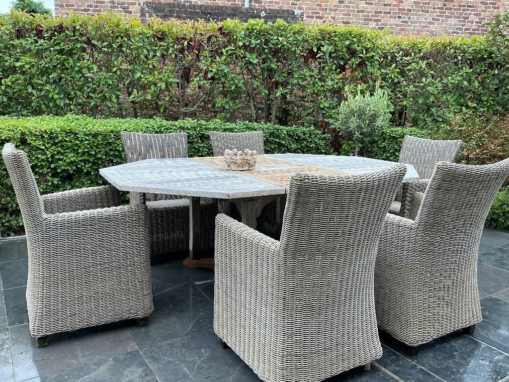 Tuintafel + 6 stoelen, Tuin en Terras, Ophalen