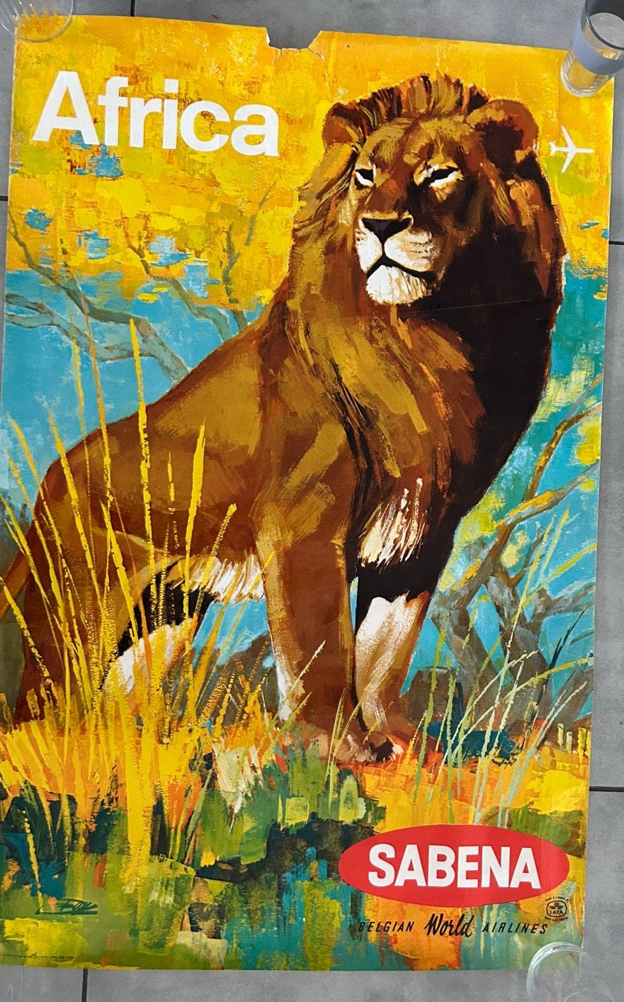 Originele affiche sabena, Ophalen of Verzenden