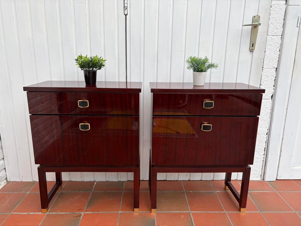 Tables de chevet moderniste vintage, Maison & Meubles, Chambre à coucher | Tables de chevet, Utilisé, Bois, Enlèvement