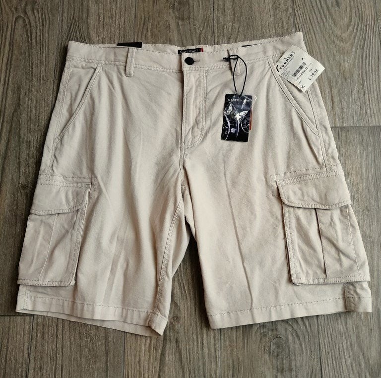 Nieuwe Naturelkleurige Bermuda van State of Art - W36 (Mt52), Vêtements | Hommes, Pantalons, Enlèvement ou Envoi, Beige, Taille 52/54 (L)