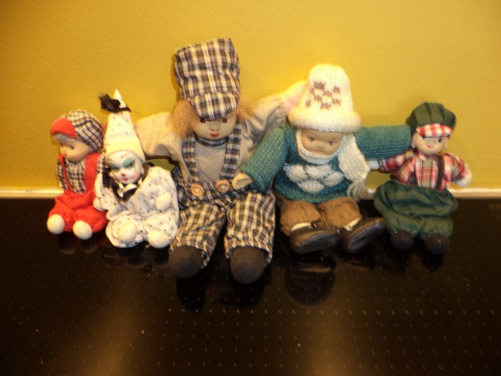 5 poppetjes met stenen hoofdje, Verzamelen, Ophalen of Verzenden
