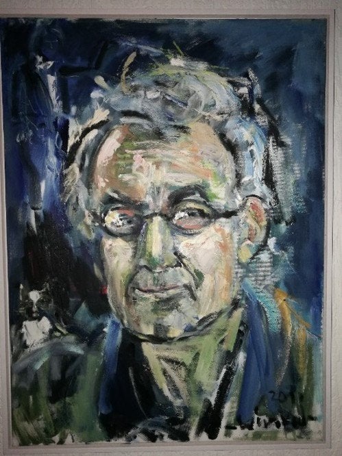 Arien Winkel - Zelfportret - olieverf - gesigneerd - 2010, Antiek en Kunst, Ophalen, Doek, Portret of Personen, Impressionistisch