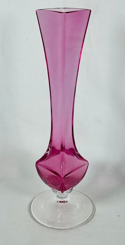 Vase en cristal Solifleur design vintage Val Saint Lambert, Enlèvement ou Envoi