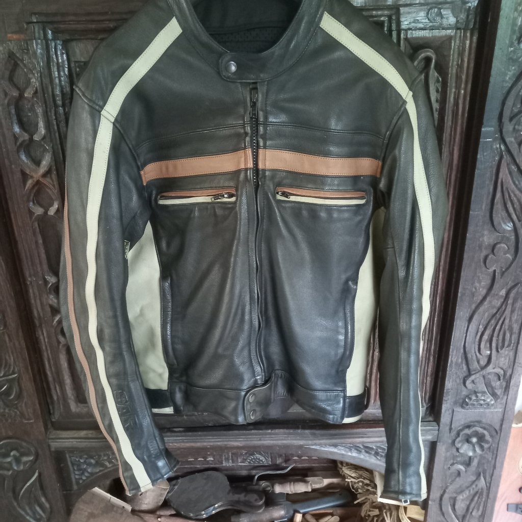 Neuf: Blouson cuir vintage Taille 52 (L)Full protections Ce, Enlèvement ou Envoi, Neuf, avec ticket, Manteau | cuir, S.A.R