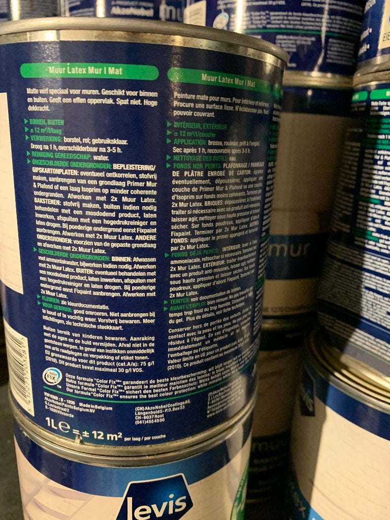 Levis latex muurverf, Minder dan 5 liter, Ophalen of Verzenden, Nieuw, Verf