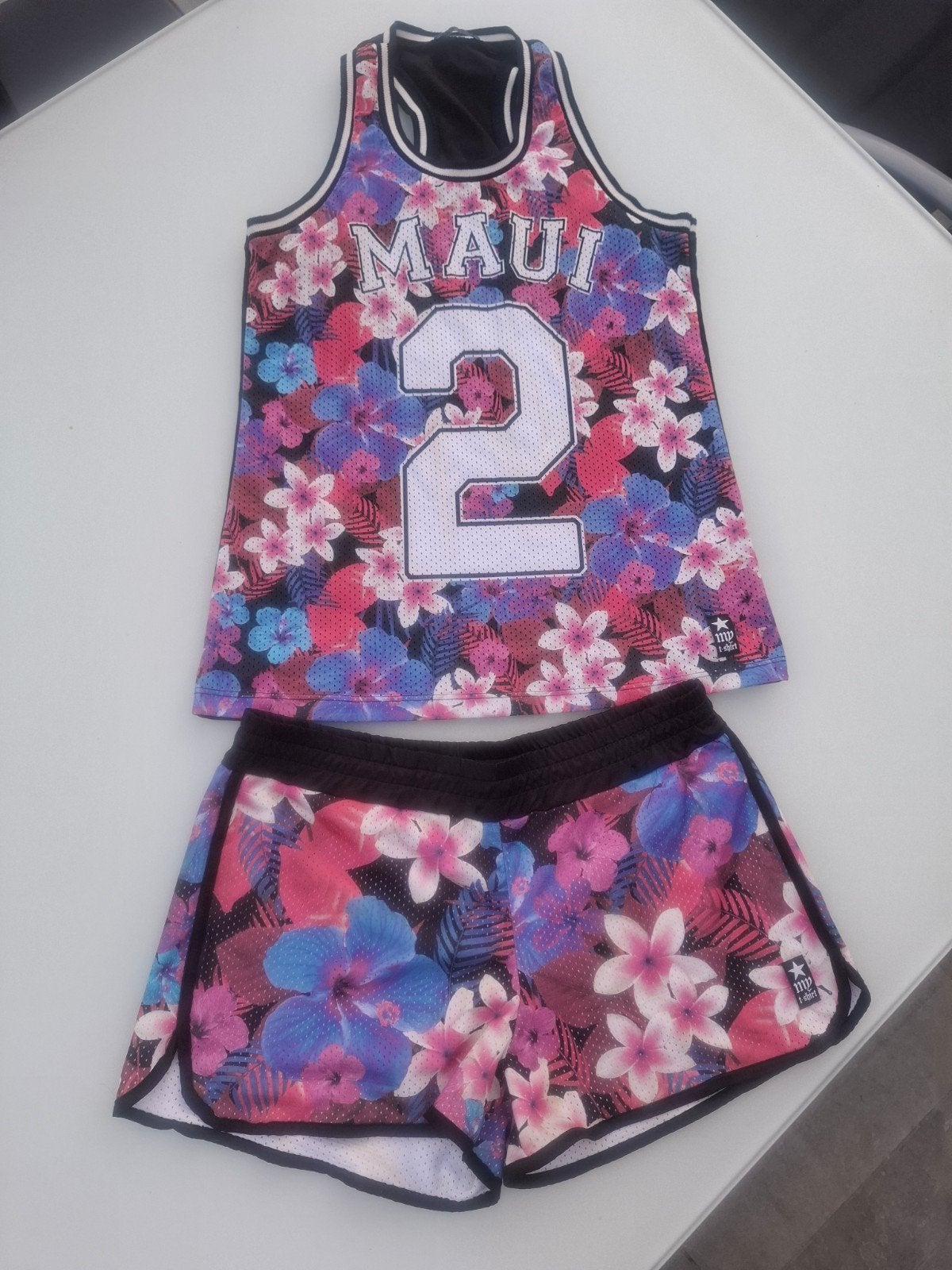 Ensemble My T-shirt rimini short fleurs rose S L, Sports & Fitness, Gymnastique, Enlèvement ou Envoi, Rose, Comme neuf, Autres types