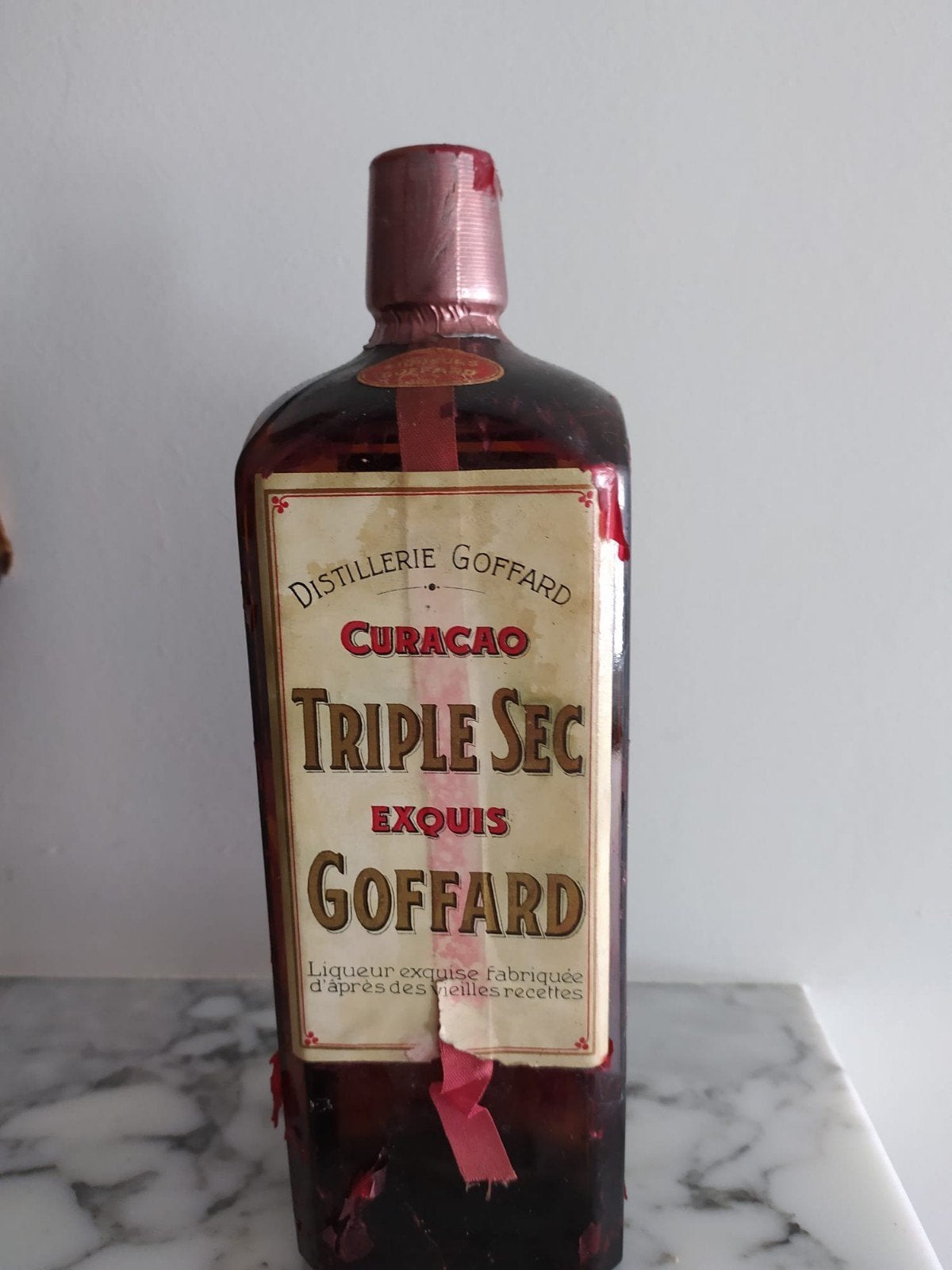 Vintage Curaçao Triple Sec Exquis – Distillerie Goffard, Autres régions, Enlèvement ou Envoi, Pleine, Comme neuf