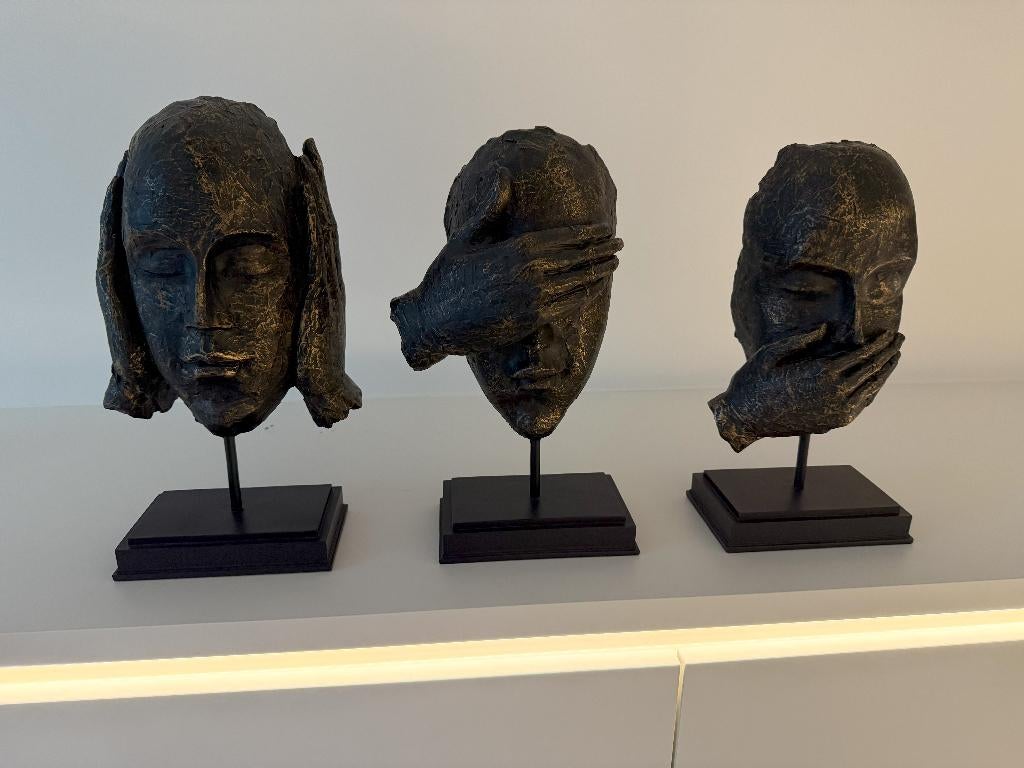 J-Line decoratie Horen/Zien/Zwijgen, Ophalen, Zo goed als nieuw