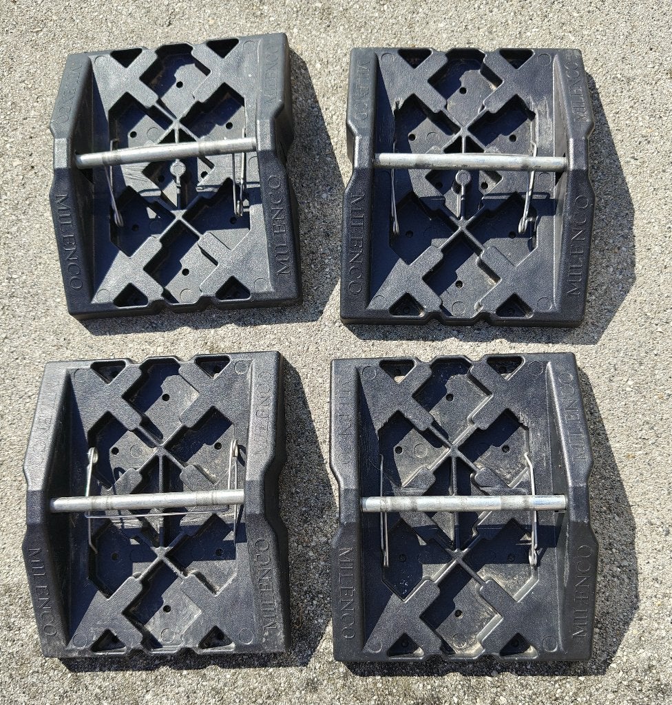 Milenco caravan stabilisatievoeten, Ophalen, Gebruikt