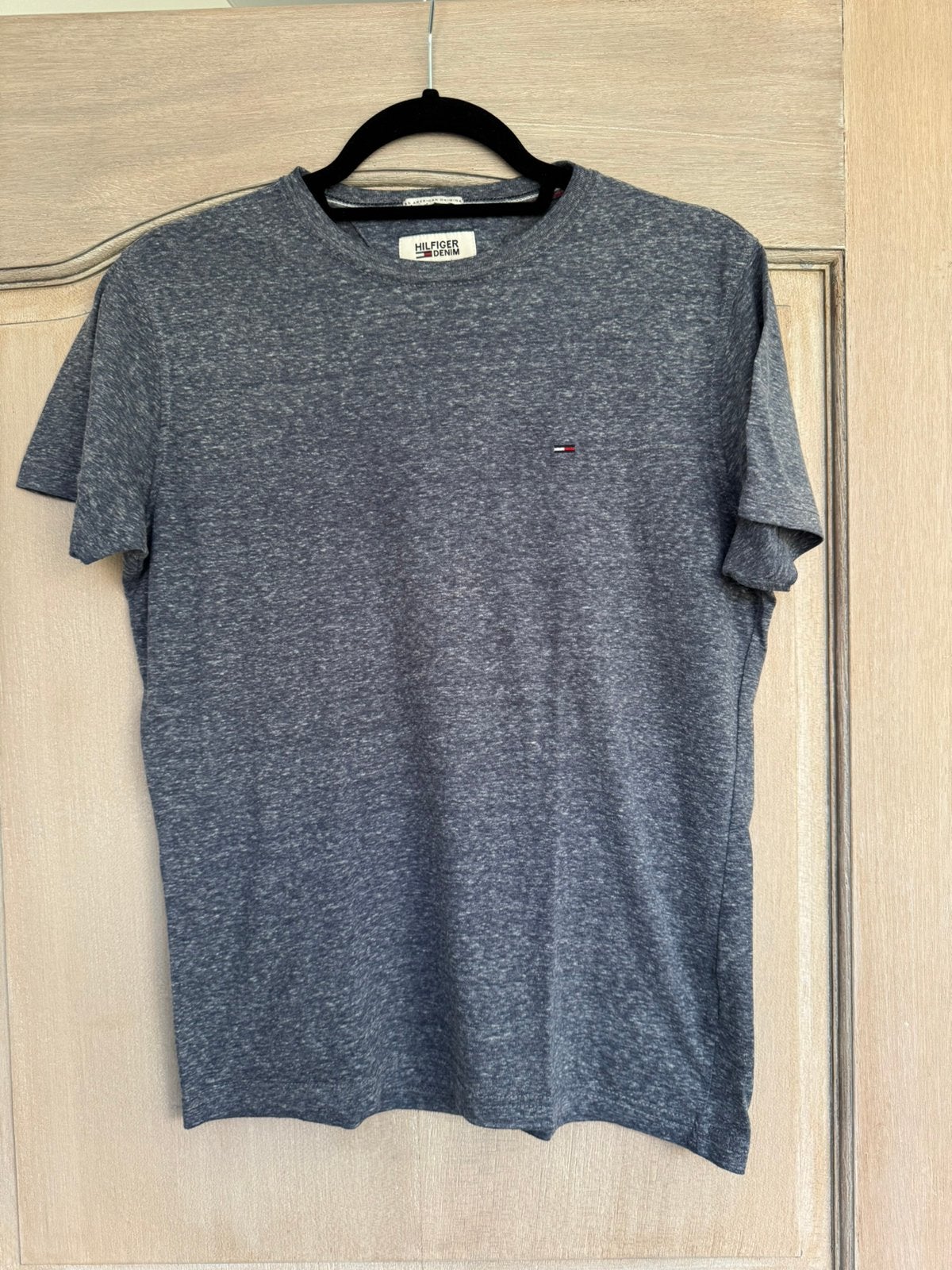 Blauwe Hilfiger Denim T-shirt, Ophalen of Verzenden, Gedragen, Maat 46 (S) of kleiner, Blauw