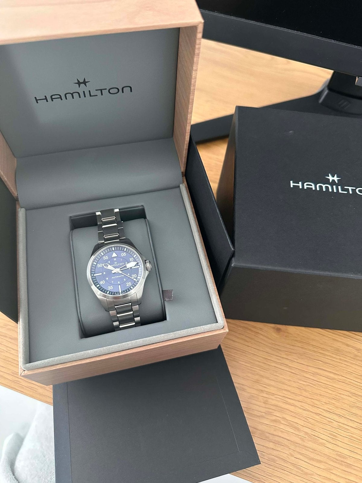 Hamilton Khaki Aviation automatisch horloge, Ophalen, Zo goed als nieuw, Staal, Staal