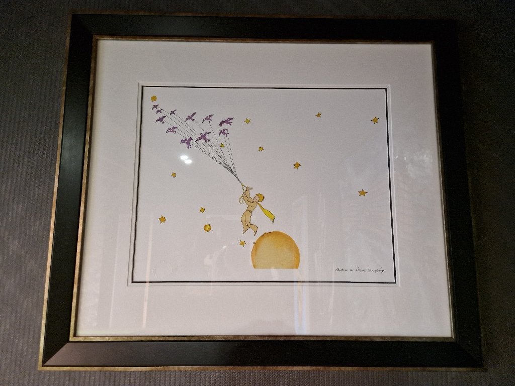 Le Petit Prince, van Antoine de Saint-Exupéry, Antiek en Kunst, Kunst | Litho's en Zeefdrukken, Met glas, Ophalen of Verzenden