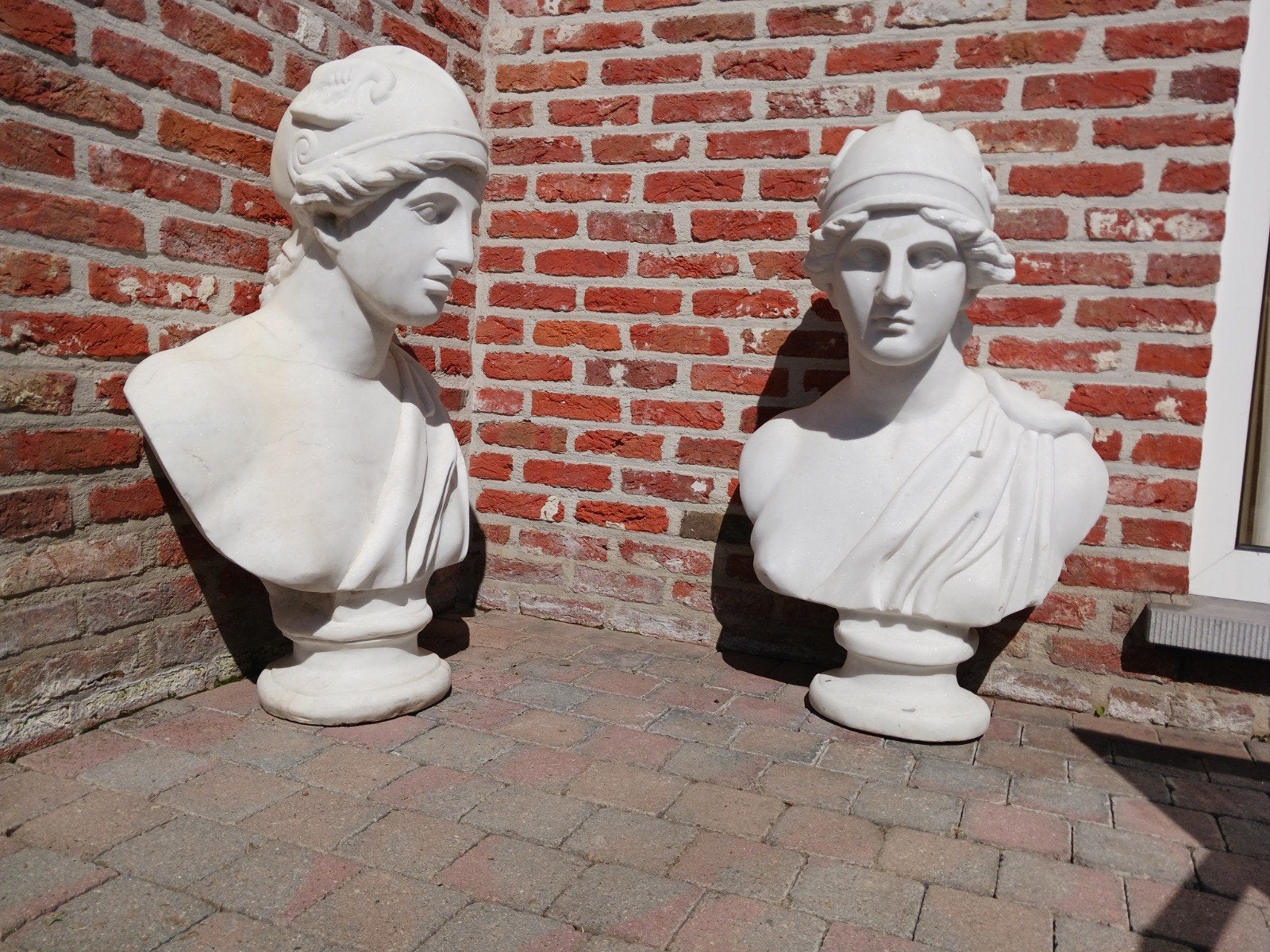 Mooie Wit Marmeren Beelden, Antiquités & Art, Statue, Homme, 50 - 100 cm, Enlèvement