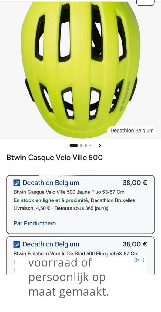 TRES BON CASQUE SOLIDE FLUO B TWIN 500, Vélos & Vélomoteurs, Enlèvement, Comme neuf, S