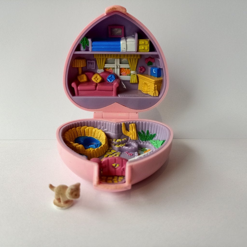 Polly Pocket Kozy Kitties vintage Bluebird avec 1 chat, Collections, Enlèvement ou Envoi, Utilisé