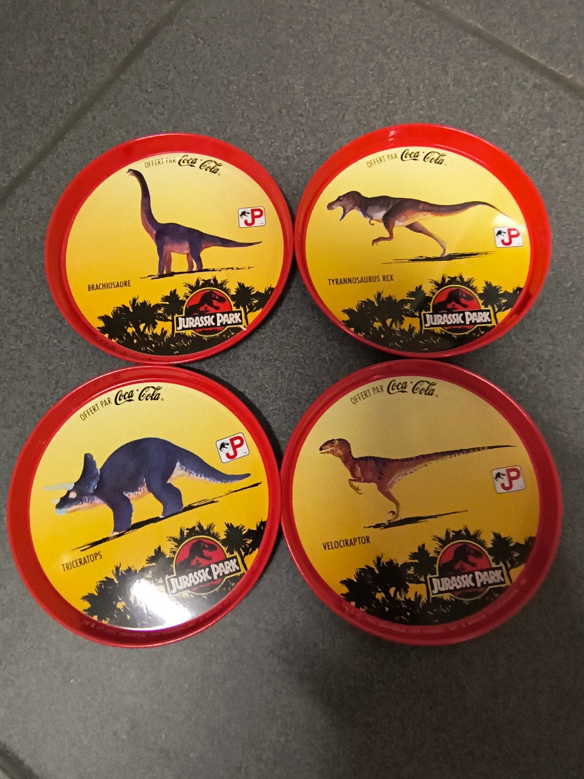 SET 4x Jurassic Park coasters / onderzetters 10cm - Offert p, Ophalen of Verzenden