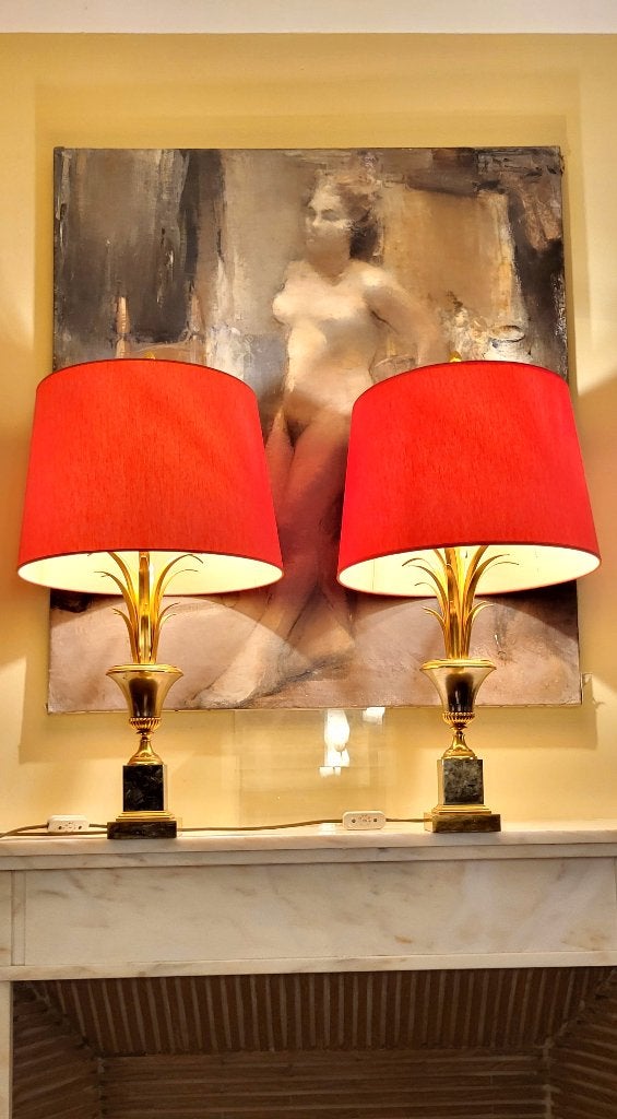 Paar Boulanger Palmboomlampen 70', Huis en Inrichting, Goud, E14 (klein), Ophalen of Verzenden, Klassiek