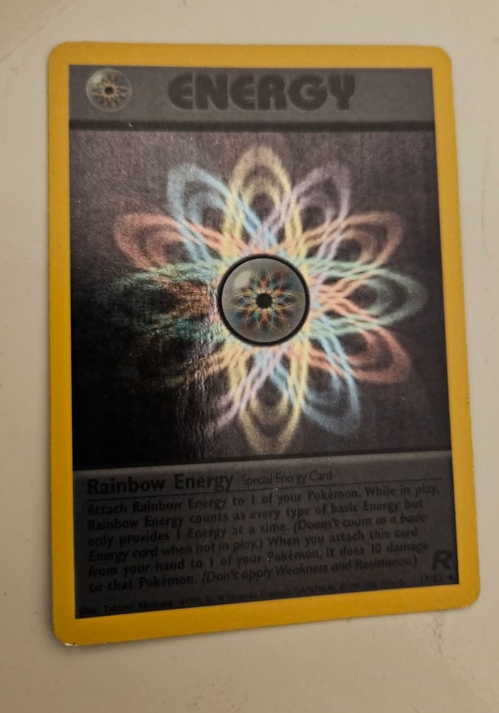 pokemon rainbow energy holo 17/82, Ophalen of Verzenden, Zo goed als nieuw, Losse kaart, Foil