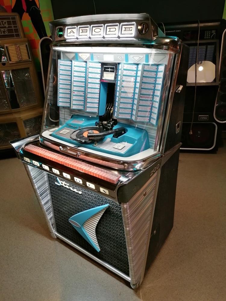 Te koop mooie originele Rock-Ola 1485 Tempo 2 jukebox, Verzamelen, Gebruikt, 1950 tot 1960, Rock Ola, Ophalen