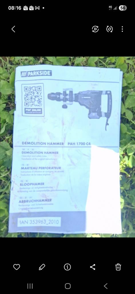 Parkside sloophamer PAH 1700 c4, Doe-het-zelf en Bouw, Ophalen