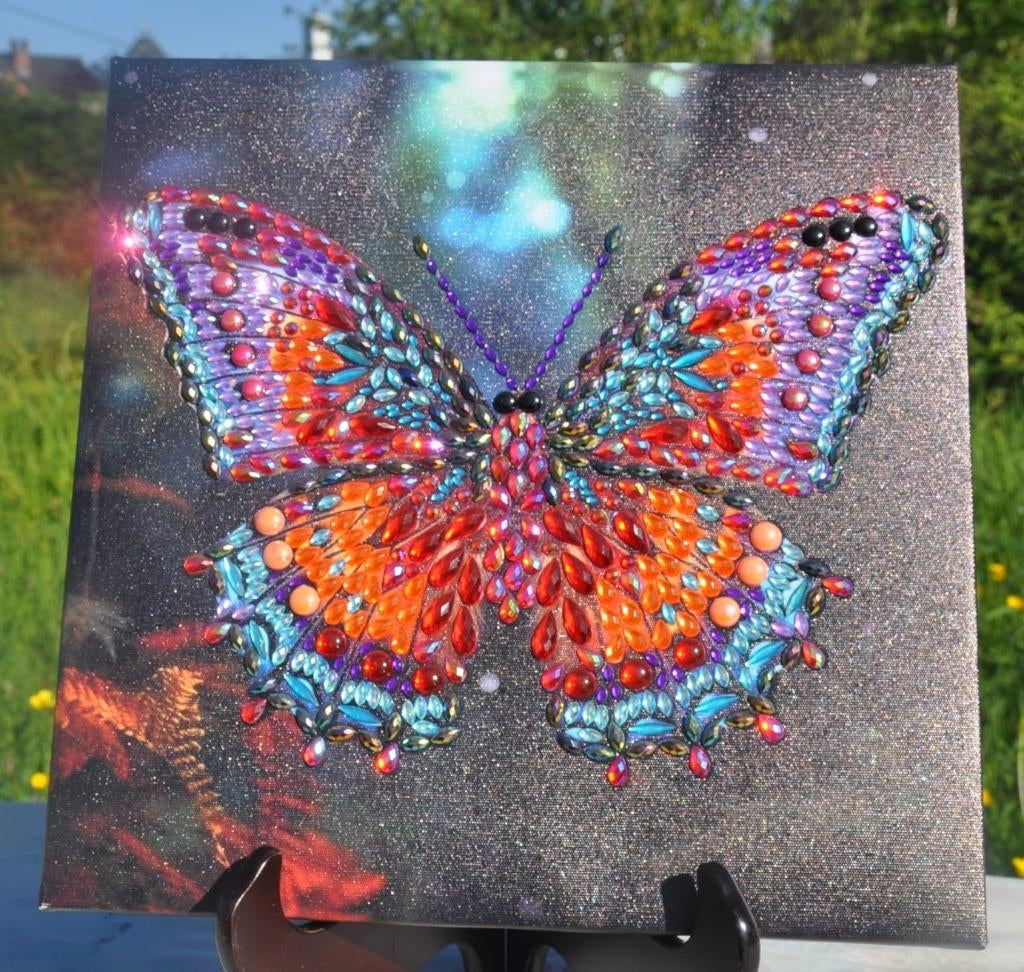toile plastifier avec papillon paillette, 30 cm, Autres styles, Plastique, Multicolore
