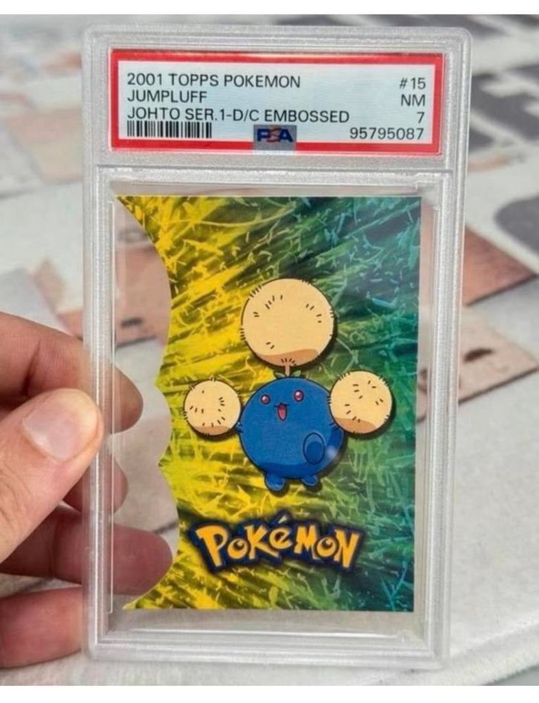 Topps Pokemon Johto série 1 Jumpluff Die Cut #15 PSA-7 2001, Enlèvement ou Envoi, Comme neuf, Cartes en vrac, Foil