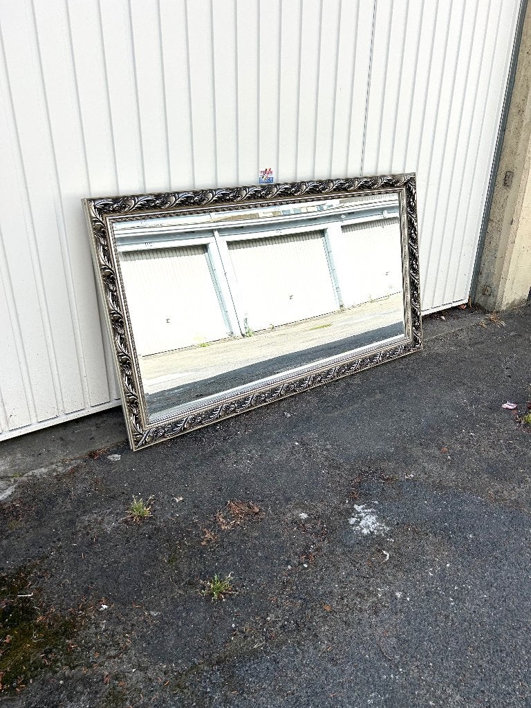 Grand miroir vintage biseauté 133 x 74 cm, Enlèvement, Rectangulaire, 100 à 150 cm, Moins de 100 cm