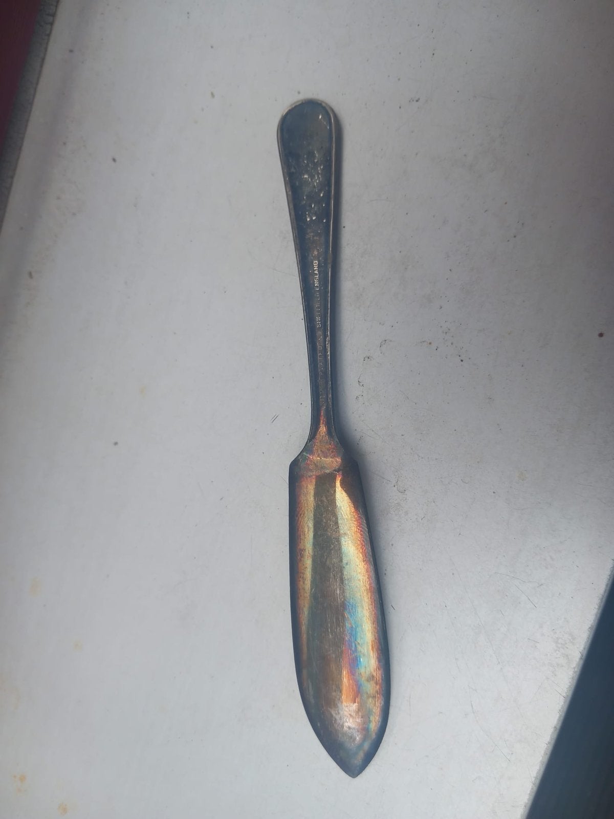 Vintage Sheffield England botermesje – verzilverd, Ophalen