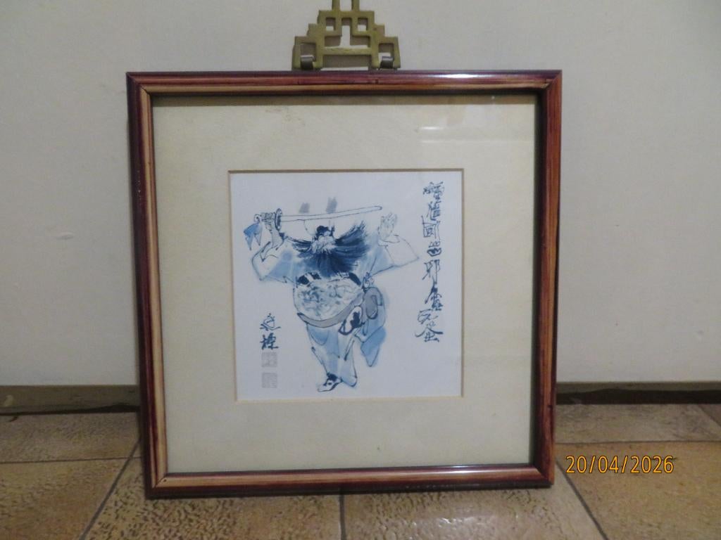 Japanse  samurai, tekening, Moins de 50 cm, Comme neuf, Enlèvement, Dessin