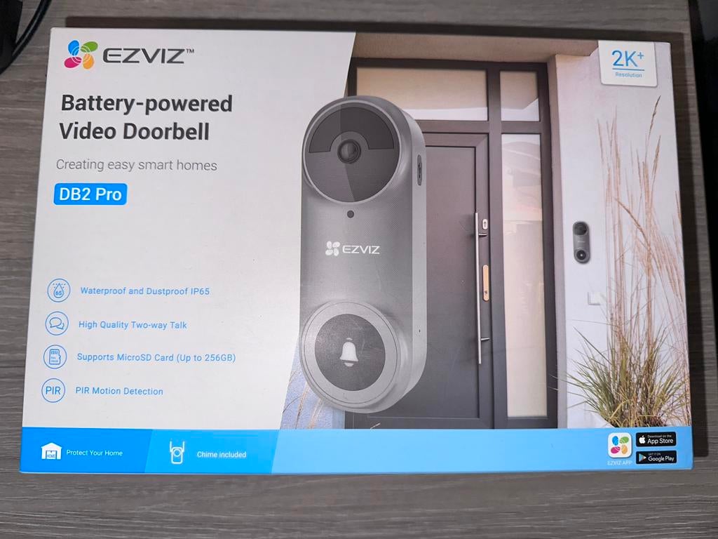 EZVIZ DB2 Pro (2K+) draadloze videodeurbel, Huis en Inrichting, Deurbellen, Ophalen of Verzenden, Zo goed als nieuw, Draadloos