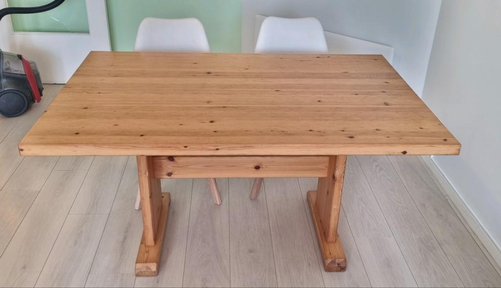 Mooie eikenhouten eettafel. Vol hout., Ophalen, Gebruikt, 100 tot 150 cm, Eikenhout