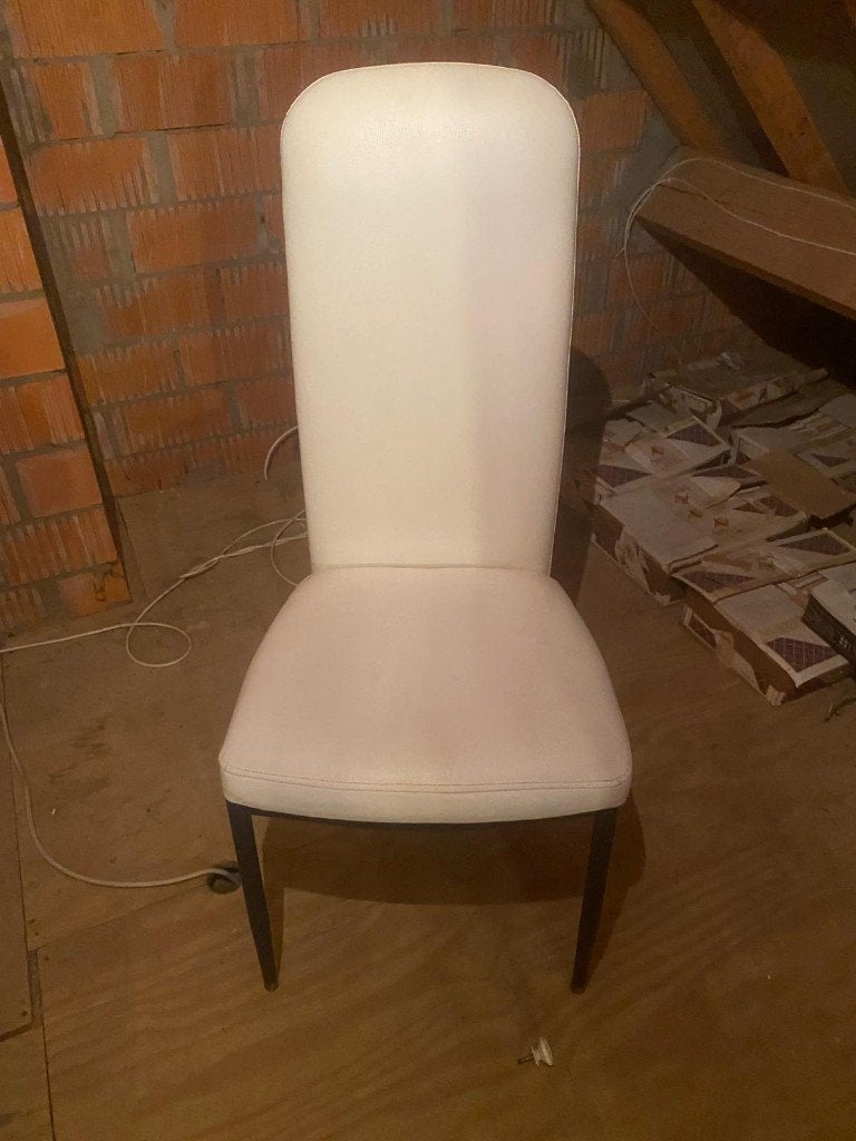 6 Witte stoelen, Huis en Inrichting, Stoelen, Ophalen, Wit, Zo goed als nieuw, Modern