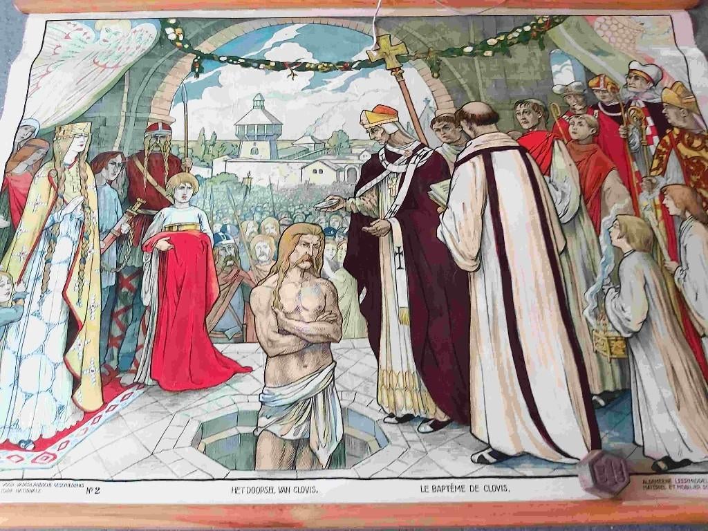 Clovis Doopsel Kerk Middeleeuwen België Belgique Doornik, Envoi, Histoire