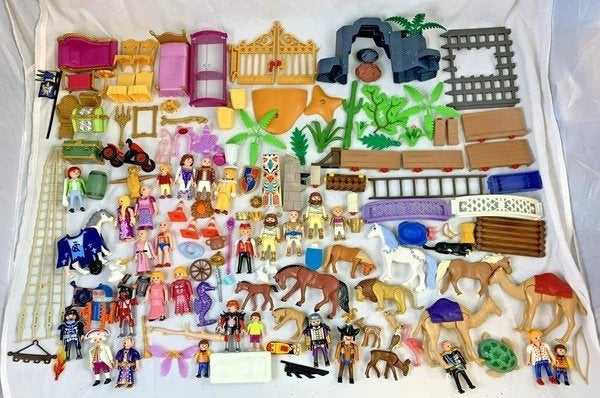 Playmobil Lot Figuren Dieren Kasteel Prinses Ridder Meubels, Verzenden, Losse onderdelen, Zo goed als nieuw, Princess